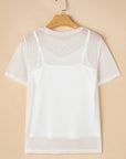 Miranda Sheer Mesh Short Sleeve Top
