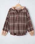 Lauren Plaid Patchwork Long Sleeve Hooded Top