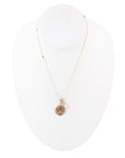 Cancer - Zodiac Pink Opal Golden Charm Necklace