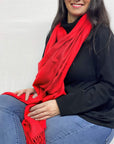 Ultra Soft Red Cashmere Scarf / Wrap / Shawl / Cover  