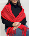 Ultra Soft Red Cashmere Scarf / Wrap / Shawl / Cover  