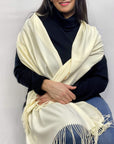 Ultra Soft Cream Cashmere Scarf / Wrap / Shawl / Cover  