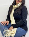 Ultra Soft Cream Cashmere Scarf / Wrap / Shawl / Cover  