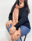 Ultra Soft Peach Cashmere Scarf / Wrap / Shawl / Cover  