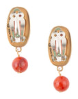 Catalina Orange Sponge Coral Golden Clip-On Earrings