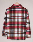 Plaid Pocketed Button Front Shacket