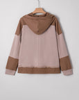 Waffle Patchwork Exposed Seam Oversize Hoodie