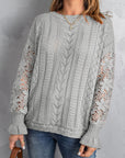 Scarlett Lace Pointelle Knit Sweater