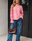 Brielle Lace Ruffled Sleeve Patchwork Loose Sweatshirt