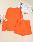 Plus Size Varsity Stripe Pullover and Shorts Set