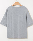 Solid Raglan Sleeve V-Neck T-Shirt