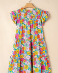 Mara Floral Flutter Sleeve Mini Dress