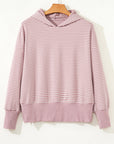 Stripe Thumbhole Drop Shoulder Sleeve Hoodie