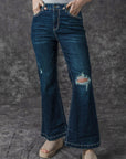 Khloe High Rise Ripped Bell Bottom Jeans