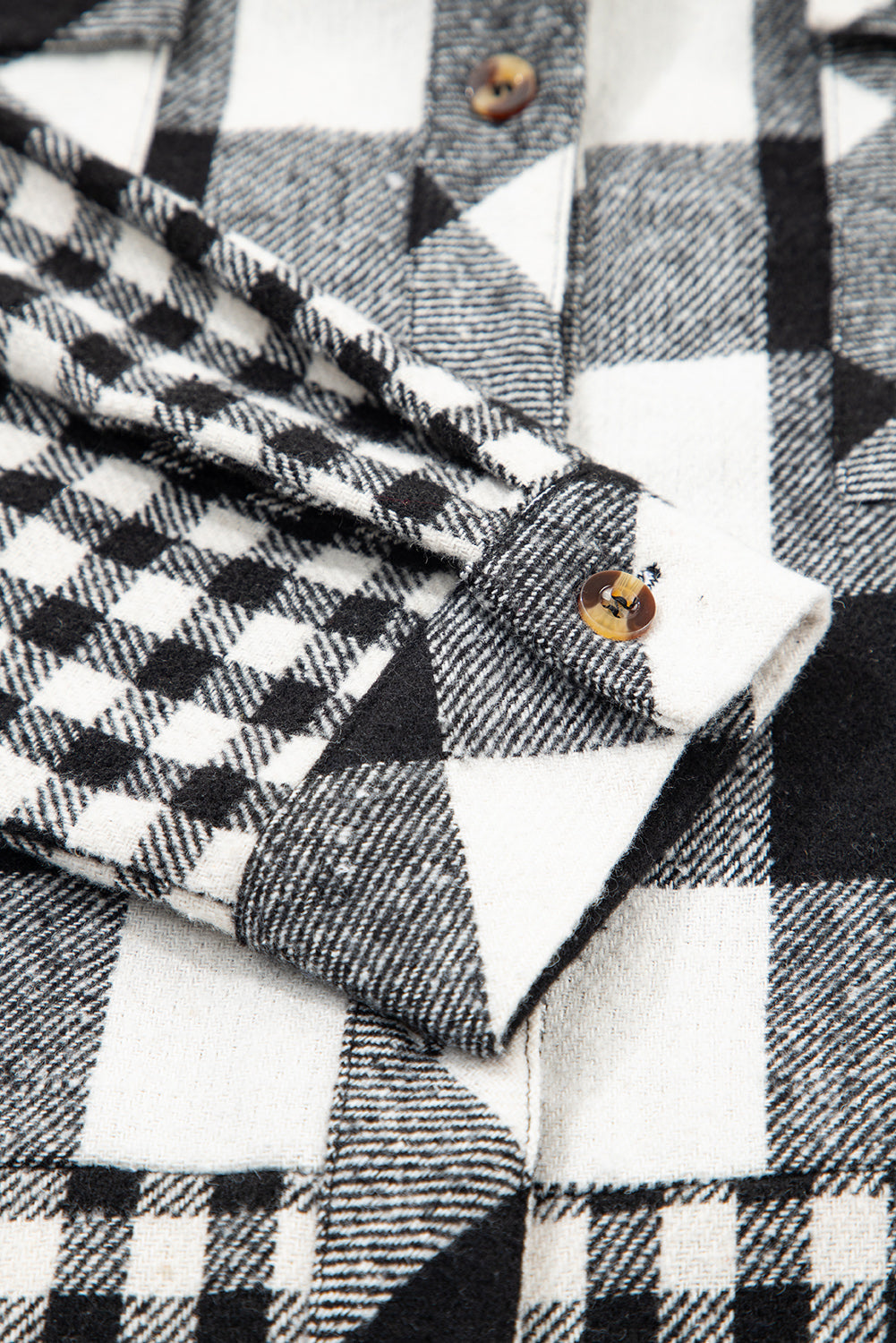 Plaid Patchwork Drawstring Hooded Shacket