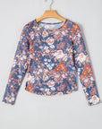 Floral Mesh Long Sleeve Top