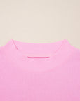 Plus Size Solid Ruffle Tiered Ribbed Crewneck Top