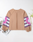 Sara Flower Raglan Sleeve Top