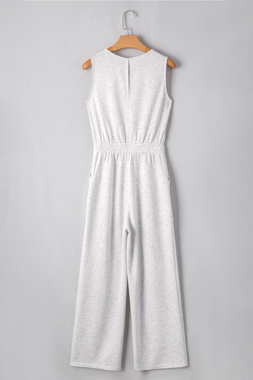 Addilyn Crew Neck Drawstring High Waist Sleeveless Jumpsuit