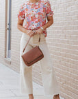 Floral Bubble Sleeve Blouse