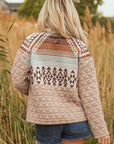 Western Geometric Aztec Patchwork Quilted Jacket