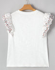 Ramona Floral Lace Eyelet Sleeve Blouse