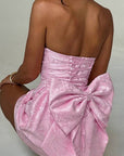 Sexy Jacquard Strapless Bow Dress