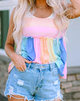 Haley Striped Tied Shoulder Tank Top