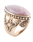 Champion Pink Rhodonite Golden Cocktail Ring