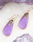 Charleston Purple Quartz Golden Drop Earrings