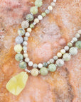 Chartruese Green Lemon Jade Statement Necklace