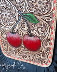 Cherry Crush Tooled Leather Purse