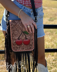 Cherry Crush Tooled Leather Purse