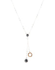 Circle Two-Toned Grey Labradorite Sterling Silver Necklace