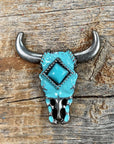 Turquoise Steer Head Concho W202L