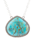 Corinth Blue Turquoise and Sterling Silver Pendant Necklace