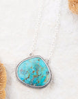 Corinth Blue Turquoise and Sterling Silver Pendant Necklace
