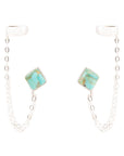 Cuffed Up Turquoise and Sterling Silver Earrings