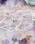 Cuffed Up Turquoise and Sterling Silver Earrings