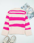 I KNOW WHAT I WANT Sequin Colorblock Stripe Sweater