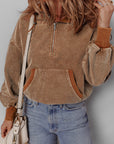 Abigail Kangaroo Drawstring Corduroy Hoodie