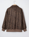Leopard Corduroy Quarter-Zip Sweatshirt