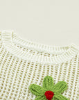 Floral Crochet Sweater T-Shirt