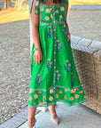 Floral Knotted Straps Midi Dress
