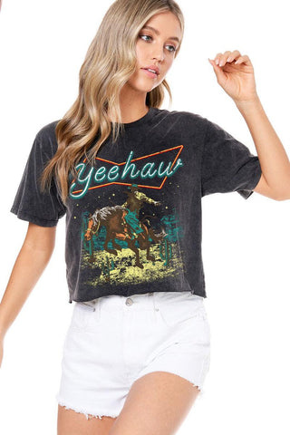 Yeehaw Vintage Graphic Crop Tee