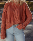 Textured Chunky Knit Long Sleeve Sweater