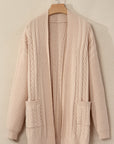Jade Oversize Chunky Cable Knit Midi-length Cardigan