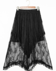 Lace Ruffle Tiered Maxi Skirt
