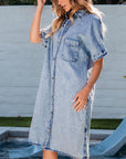 Makayla Loose Medium Wash Chambray Dress