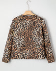 Leopard Quilted Tie Front Jacket